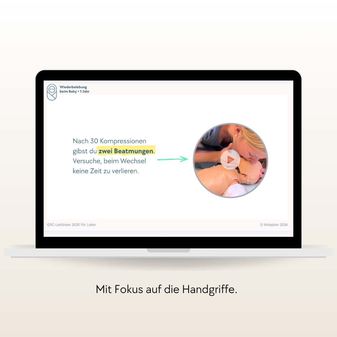 littleplan Digitaler Kompaktkurs Erste Hilfe für Babys & Kinder: Maßnahmen für Verschlucken & Wiederbeleben – in 20 Minuten einfach erklärt