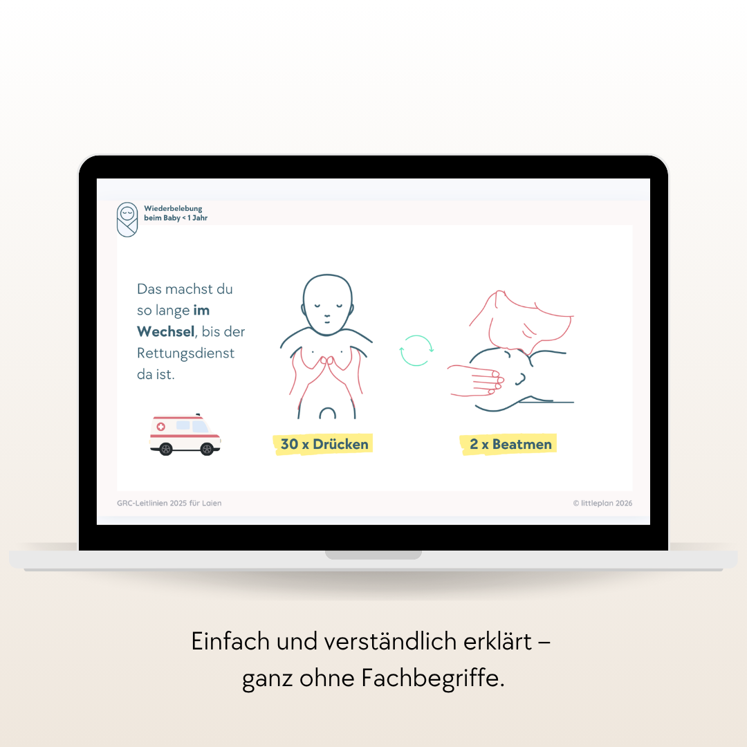 littleplan Digitaler Kompaktkurs Erste Hilfe für Babys & Kinder: Maßnahmen für Verschlucken & Wiederbeleben – in 20 Minuten einfach erklärt