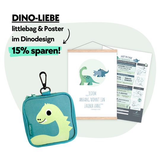 Set Erste-Hilfe-Tasche im Dino-Design und Dino-Poster