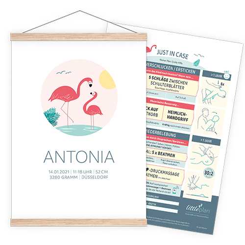 littleflamingo (personalisiert) Erste-Hilfe-Poster