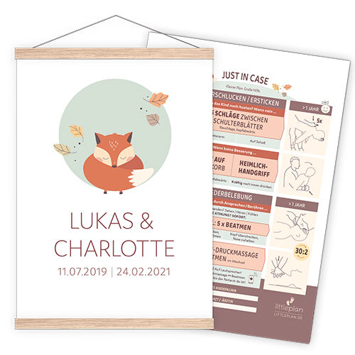 littlefox (personalisiert) Erste-Hilfe-Poster